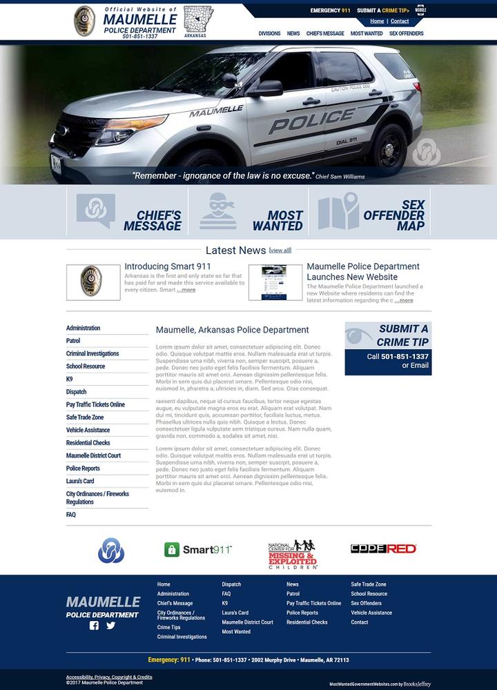 Home page of Maumelle Police Department